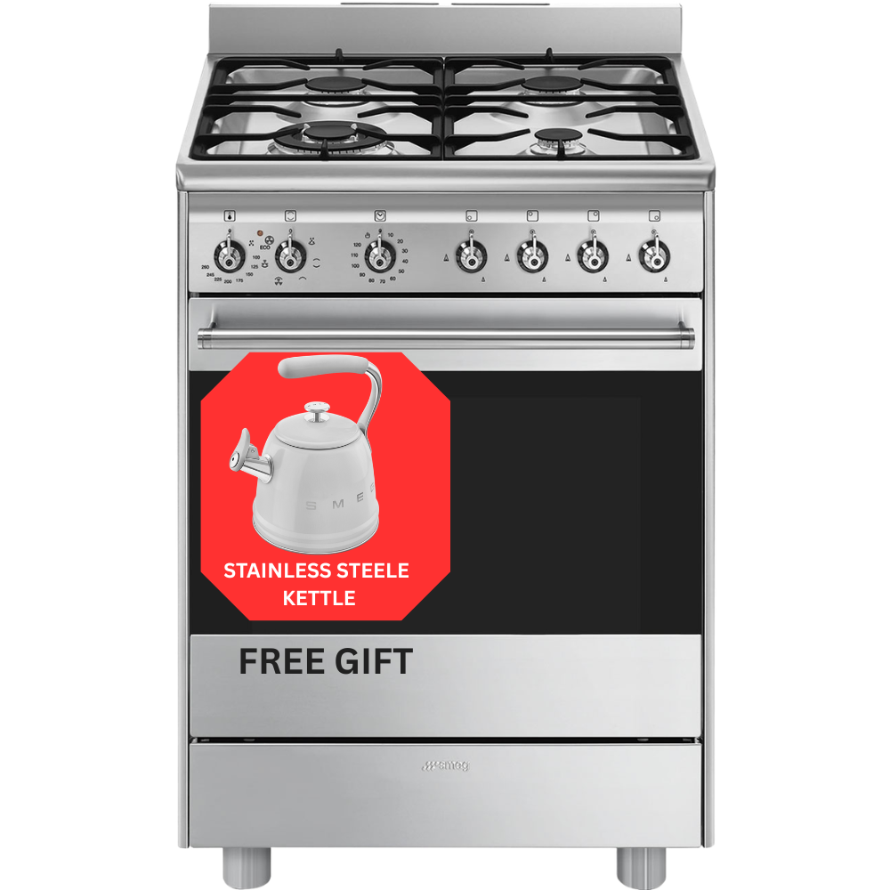 Smeg 60cm Stainless Steel Gas / Electric Cooker - SSA60MX2