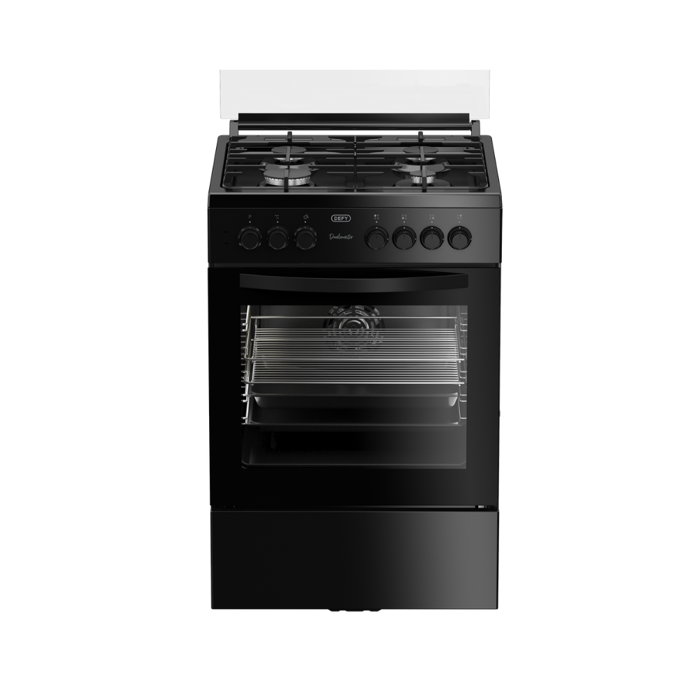 Defy 60cm Gas Electric Freestanding Stove Thermofan+ Black - DGS606