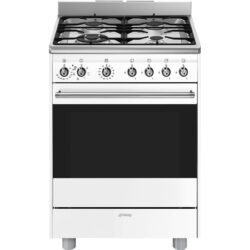 Smeg 60cm Glossy White Gas / Electric Cooker - SSA60MWH2