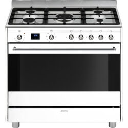 Smeg 90cm Glossy White Gas / Electric Cooker - SSA91MAWH2