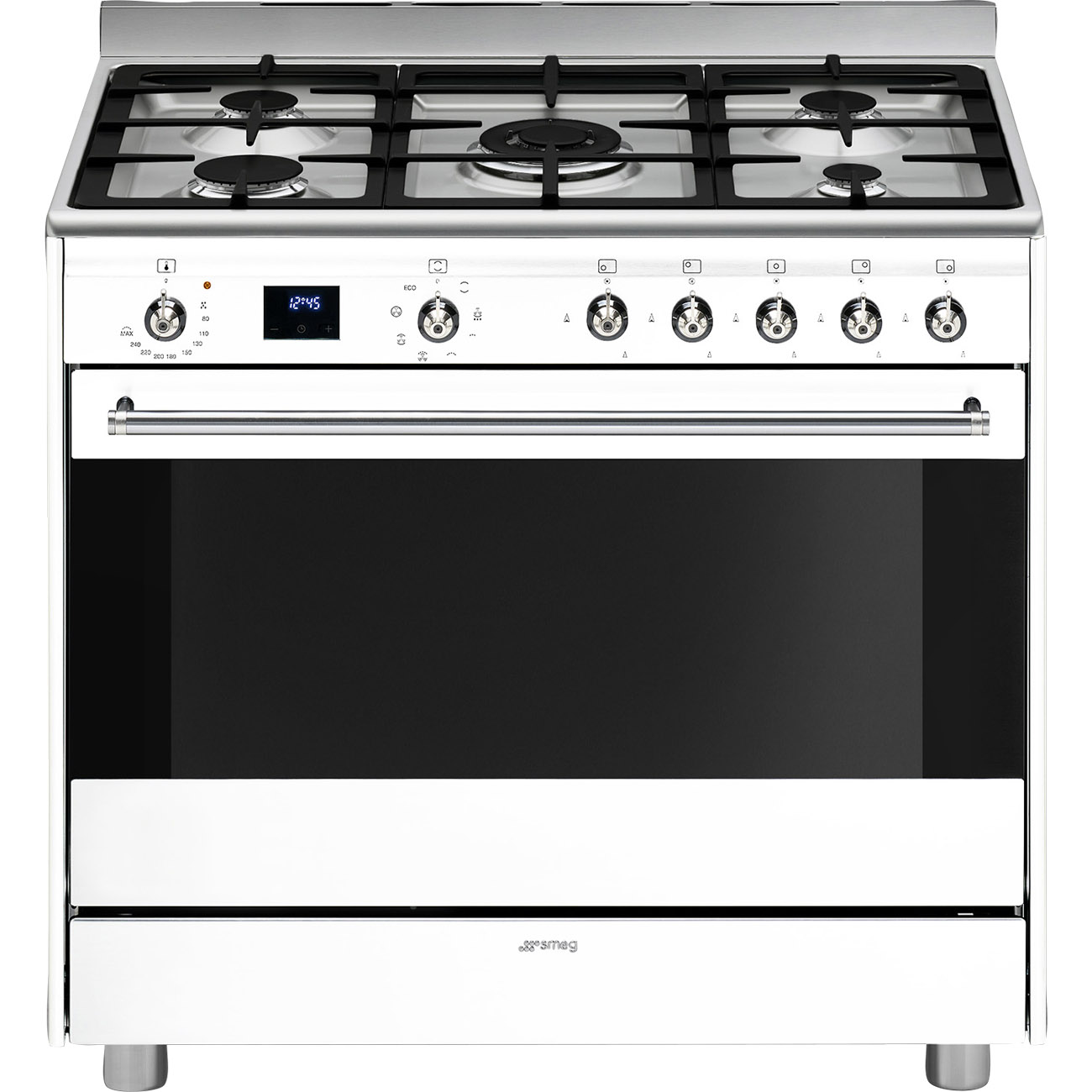 Smeg 90cm Glossy White Gas / Electric Cooker - SSA91MAWH2