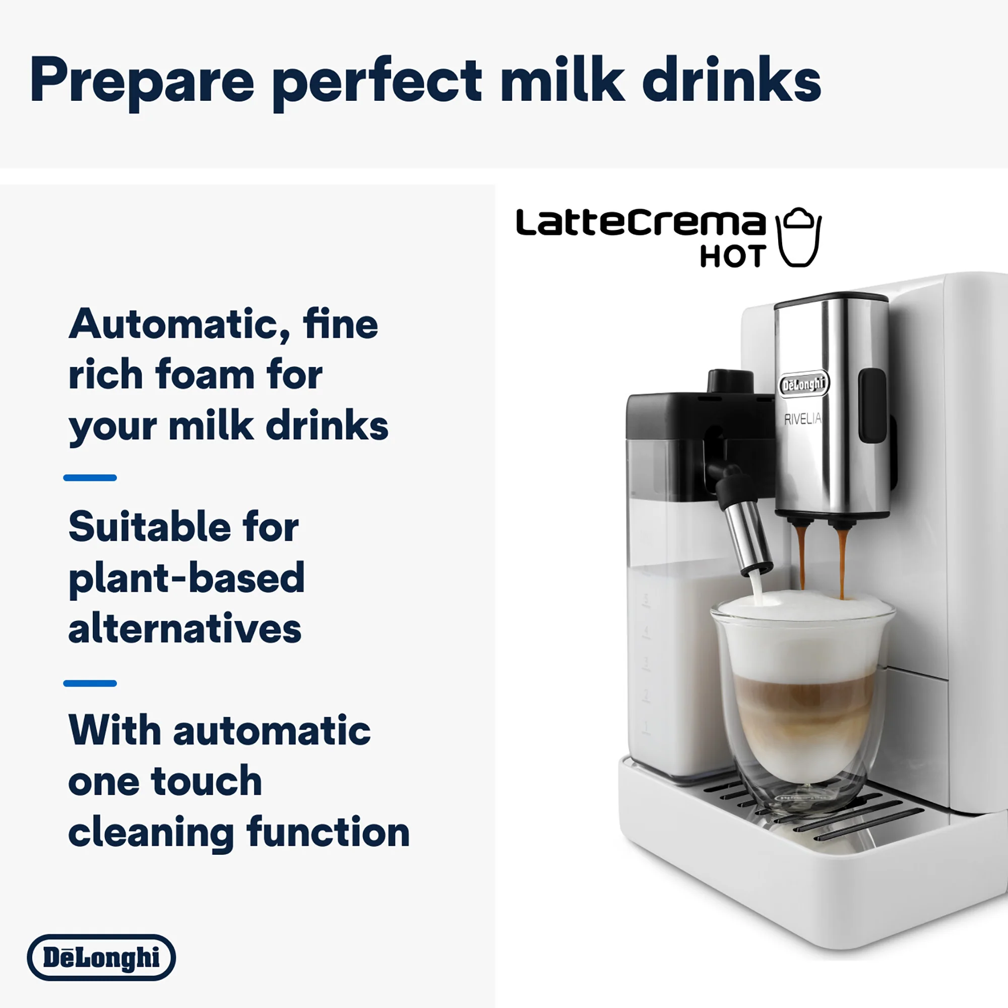 Delonghi - Rivelia Bean to Cup Coffee Machine Arctic White - EXAM440.55.W - Image 4