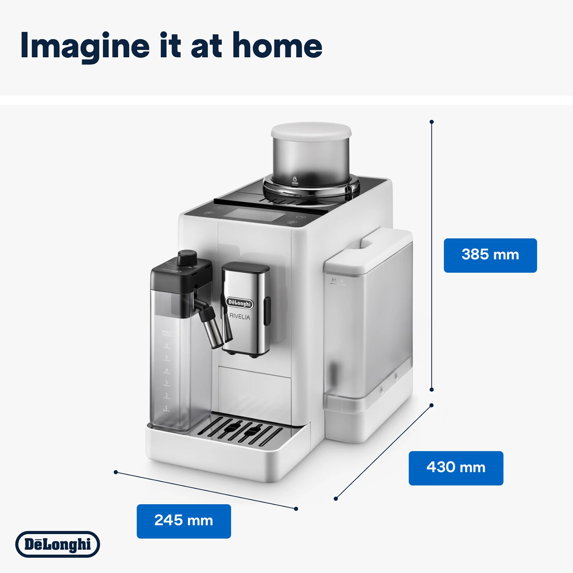 Delonghi - Rivelia Bean to Cup Coffee Machine Arctic White - EXAM440.55.W - Image 6