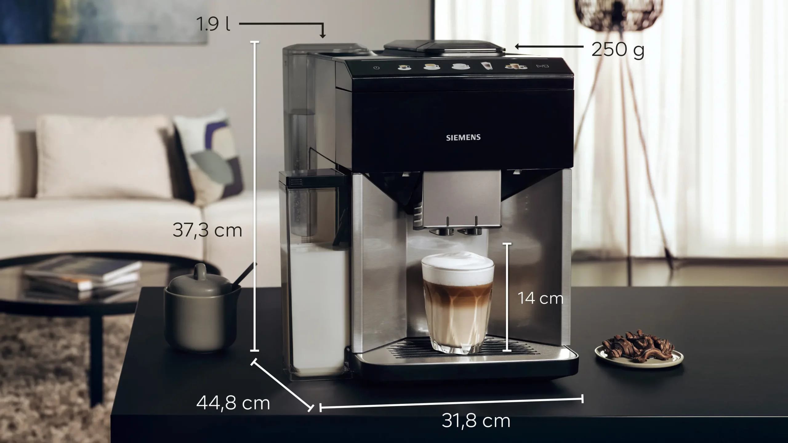 Siemens EQ500 Integral Fully Automatic Coffee Machine – Stainless Steel / Piano Black - Image 4