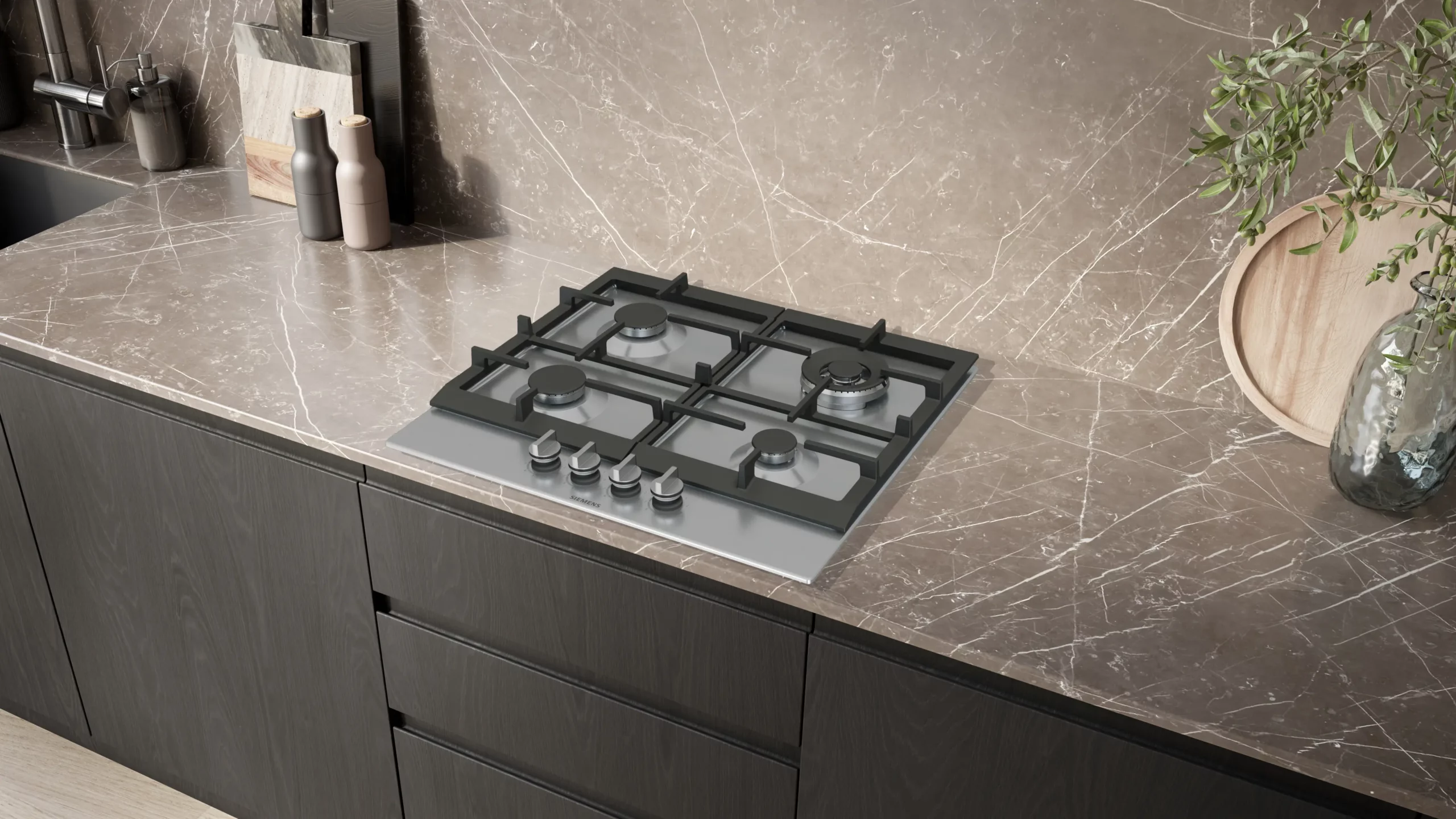 Siemens EC6A5HI90 iQ500 60cm Gas Hob Stainless Steel - Image 4