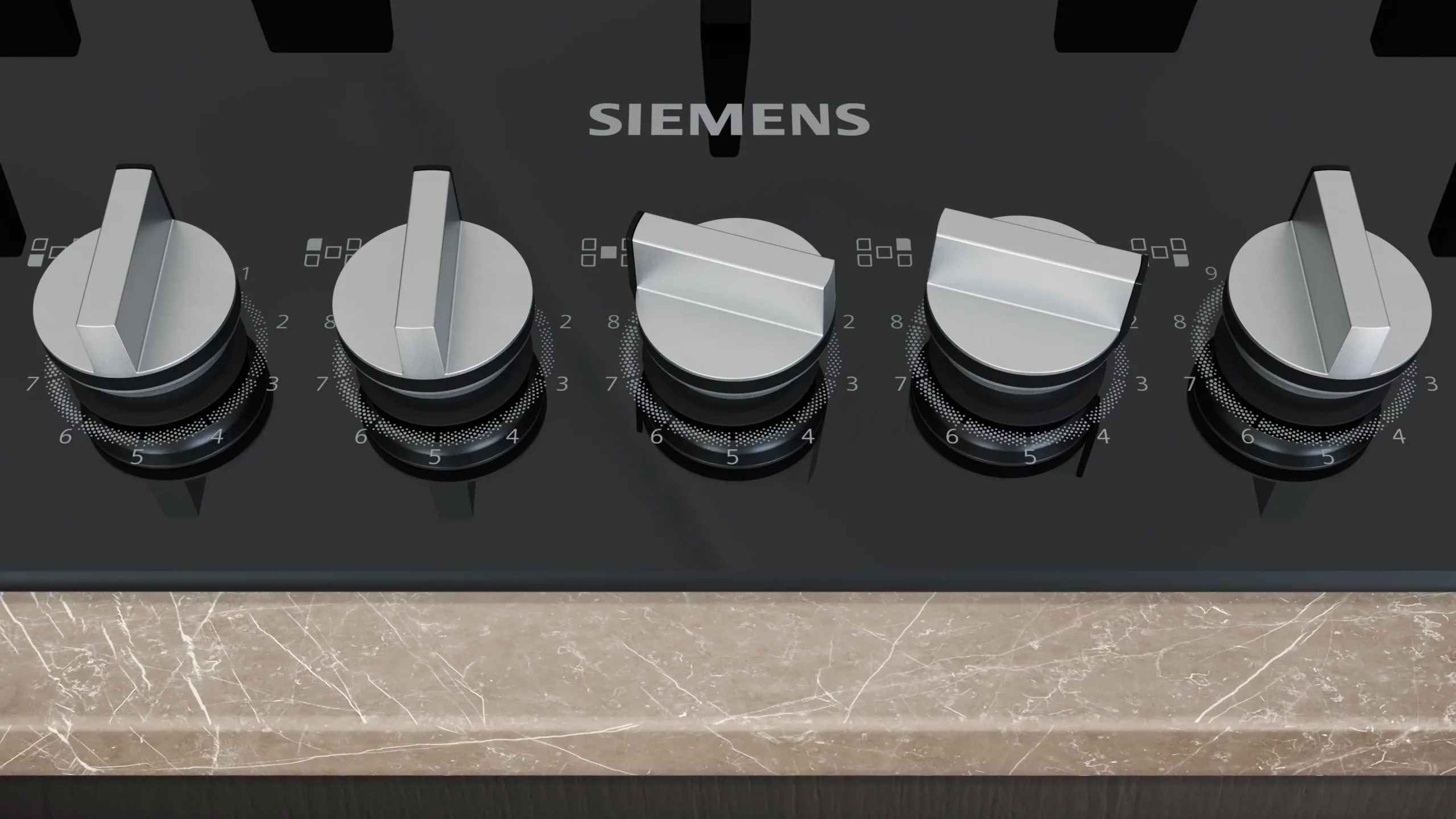 Siemens EP9A6QI40M iQ500 90cm Gas Hob – Black Tempered Glass - Image 2