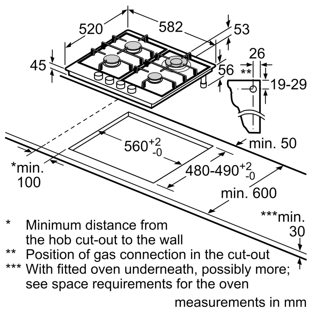 Siemens EC6A5HI90 iQ500 60cm Gas Hob Stainless Steel - Image 6