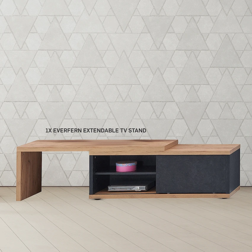 Everfurn Extendable TV Stand | Modern Adjustable Entertainment Unit - Image 2