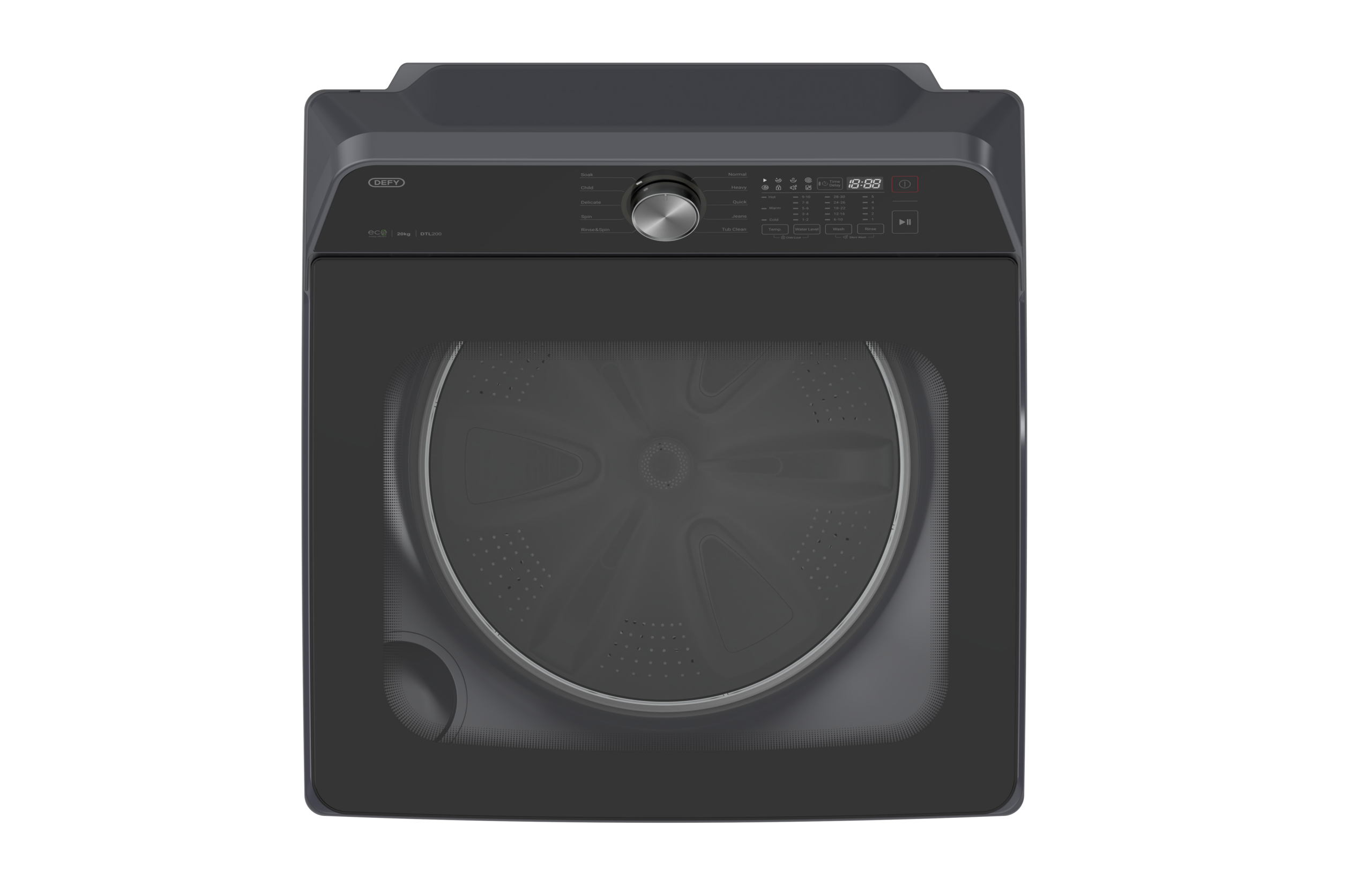 Defy DTL200 20kg Top Loader Washing Machine Dark Grey - Image 4