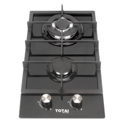TOTAI 2 Burner Gas Hob Gas on Glass 30cm Built-In Hob - 03/TS2BNR-GG
