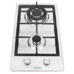TOTAI 2 Burner Gas Hob Stainless Steel 30cm Compact Gas Hob - 03/TS2BNR-SS