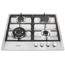 TOTAI 4 Burner Gas Hob Stainless Steel 60cm Built-In Gas Hob - 03/TS4BNR-SS