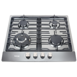 TOTAI 4 Burner Gas Hob Black Stainless Steel 60cm | 03/TS4BNR-BSS