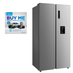 Midea 513L Inverter Side by Side Refrigerator with Water Dispenser Stainless Steel HC-689WEN