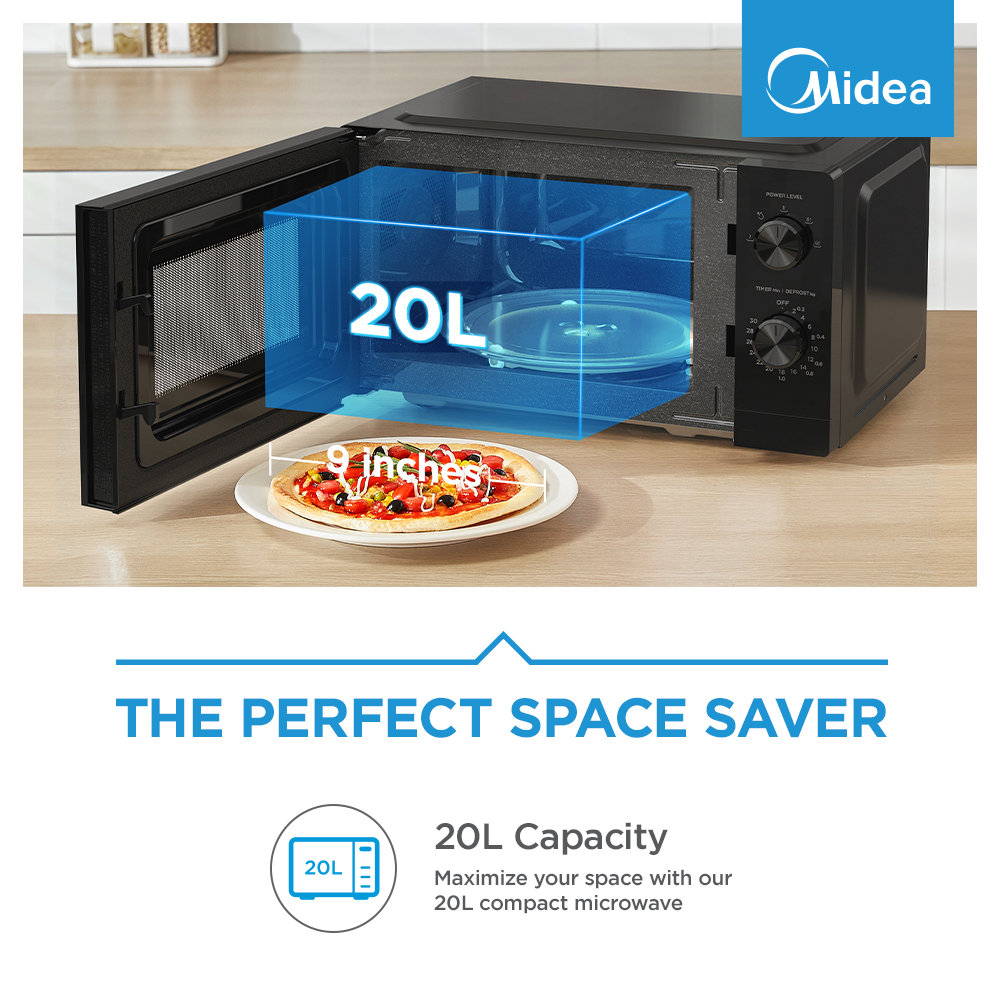 Midea 20L 700W Manual Inverter Microwave Oven - MM20BLACK - Image 9