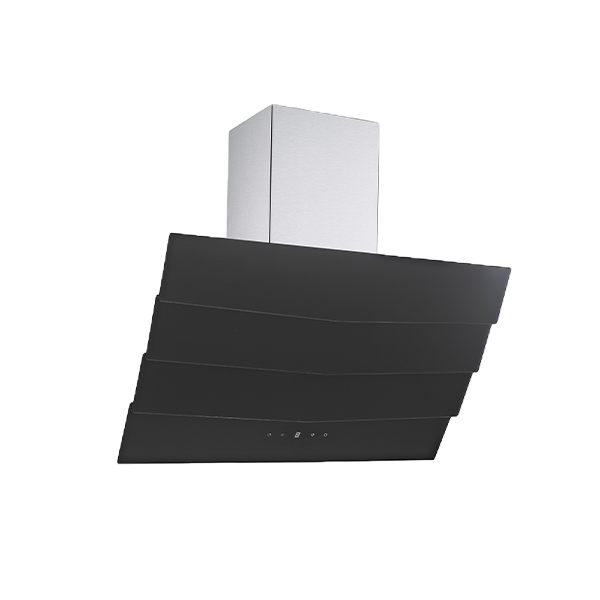 Falco 90cm Black Glass Wall Mount Extractor | Premium Cooker Hood - FAL-90-S03D3